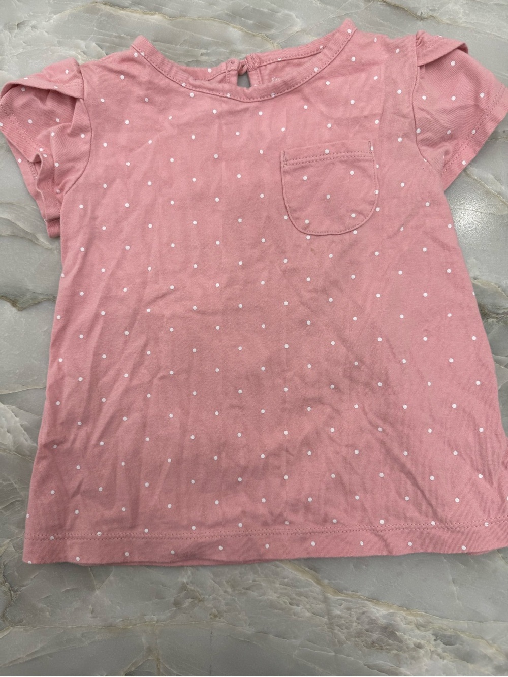 Girls' Pink Polka Dot Short Sleeve Top